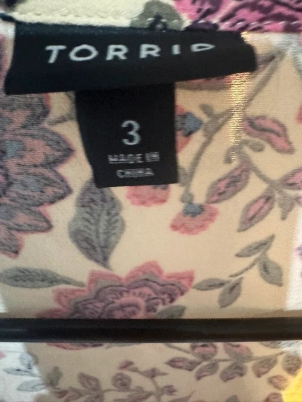 Torrid Floral Tunic Lace Trim Tassel Tie Size 3 (3X) (R-032)